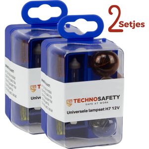 Autolampen set H7 12V – 2x 8-delig – Complete Autolampenset – Inclusief steekzekeringen - Reservelampenset