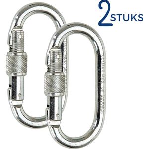 Climax Karabijnhaak 2 stuks - 10 x 5,5 cm - Veiligheidssluiting - Klimkarabijnhaak - Valbeveiliging