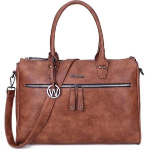 Wimona Fabiana Two 2022 Schoudertas / Laptoptas - 15,6 inch - Cognac