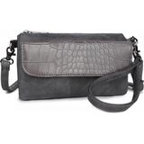 Wimona Schoudertasje / Clutch Croco Leonara Grijs