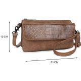 Wimona Schoudertasje / Clutch Croco Leonara Taupe