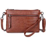 Wimona Schoudertasje / Clutch Croco Marta Bruin