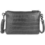 Wimona Schoudertasje / Clutch Croco Marta Grijs