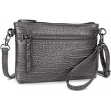 Wimona Schoudertasje / Clutch Croco Marta Grijs