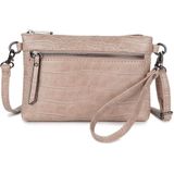 Wimona Schoudertasje / Clutch Croco Marta Taupe