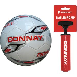 Donnay Donnay Veld voetbal No.5 - Wit/rood + Ballenpomp