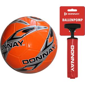 Donnay Donnay Veld voetbal No.5 - Oranje/zwart + Ballenpomp