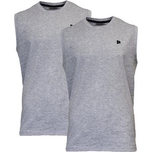 2-Pack Donnay - T-shirt zonder mouw (Stan) - Sportshirt - Heren - Grey-marl (1387) - maat XL