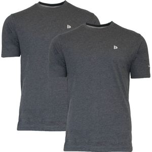 Donnay T-shirt - 2 Pack - Sportshirt - Heren - Donker grijs gemeleerd