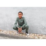 Donnay Fleece sweater met ronde hals Ian - Junior - Deep army green marl (032)