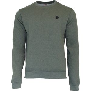 Donnay Fleece sweater met ronde hals Ian - Junior - Deep army green marl (032)