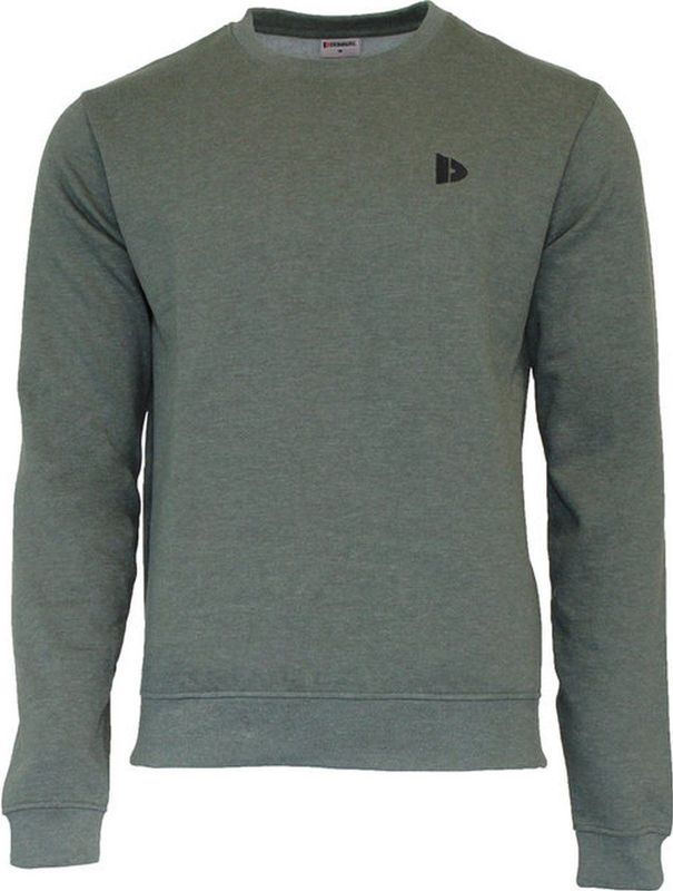 Donnay Fleece sweater met ronde hals Ian - Junior - Deep army green marl (032)