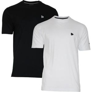 Donnay Donnay Heren - 2-Pack - T-Shirt Vince - Zwart & Wit