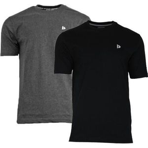 Donnay - Vince - T-shirt - Charcoal/Black - 2-Pack - Heren