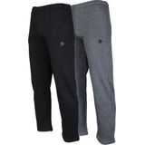 2-Pack Donnay - Joggingbroek rechte pijp (Wess) - Sportbroek - Heren - Charcoal-marl/Black (1030)