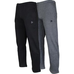 2-Pack Donnay - Joggingbroek rechte pijp (Wess) - Sportbroek - Heren - Charcoal-marl/Black (1030)