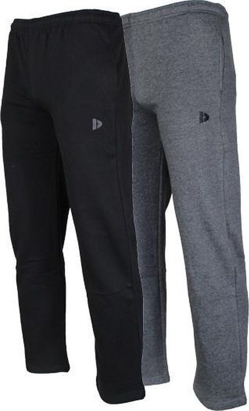 2-Pack Donnay - Joggingbroek rechte pijp (Wess) - Sportbroek - Heren - Charcoal-marl/Black (1030)