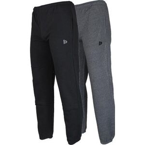 2-Pack Donnay - Joggingbroek met elastiek (Alec) - Sportbroek - Heren - Charcoal-marl/Black (1030)