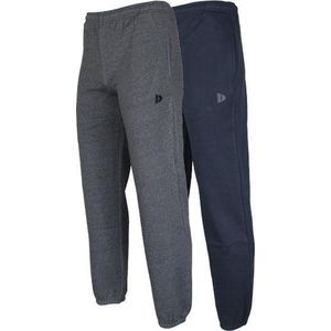 2-Pack Donnay - Joggingbroek met elastiek (Alec) - Sportbroek - Heren - Charcoal-marl/Navy (1397)