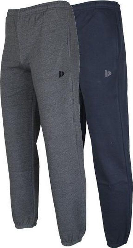 2-Pack Donnay - Joggingbroek met elastiek (Alec) - Sportbroek - Heren - Charcoal-marl/Navy (1397)