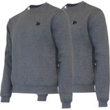 2-Pack Donnay - Fleece sweater ronde hals (Dean) - Sporttrui - Heren - Charcoal-marl (037)