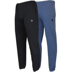 2-Pack Donnay - Joggingbroek met elastiek (Alec) - Sportbroek - Heren - Black/Dark blue-marl (250)