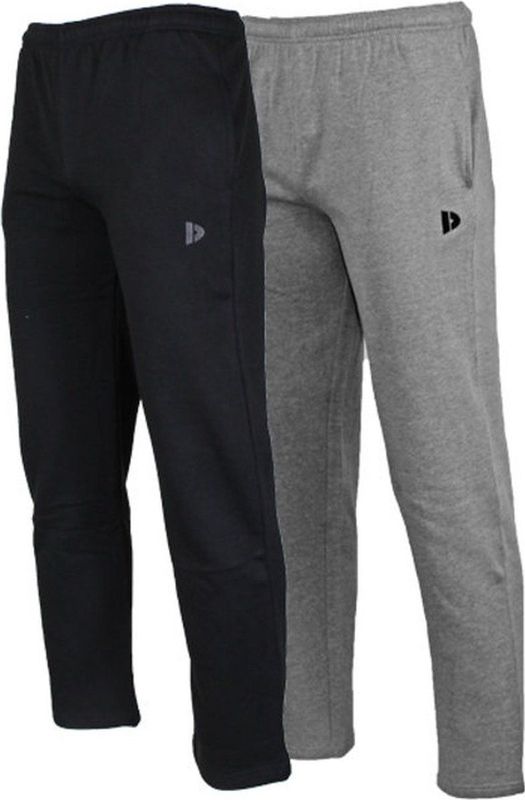2-Pack Donnay - Joggingbroek rechte pijp (Wess) - Sportbroek - Heren - Black/Silver-marl (252)