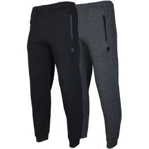 2-Pack Donnay - Joggingbroek met elastiek (Jack) - Sportbroek - Heren - Charcoal-marl/Black (1030)