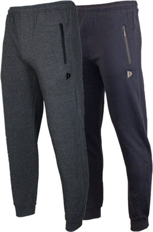 2-Pack Donnay - Joggingbroek met elastiek (Jack) - Sportbroek - Heren - Charcoal/Navy (1397)