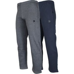 2-Pack Donnay Joggingbroek rechte pijp dunne kwaliteit - Sportbroek - Heren - Navy/Charcoal-marl