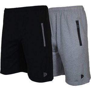 2-Pack Donnay Joggingshort (Nick) - Sportshort - Heren - Black/Silver-marl (1013) - maat 3XL
