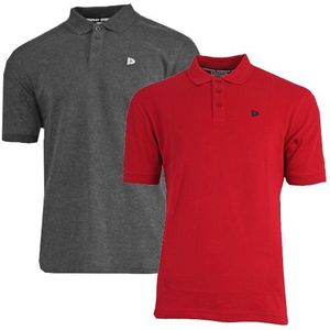 Donnay - Polo Noah - Sportpolo - Charcoal/Berry-red