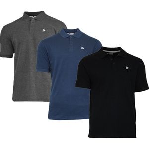 Donnay - Noah - Sportpolo - Charcoal/Navy/Black - 3-Pack