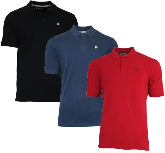 Donnay - Polo Noah - Sportpolo - Zwart/Navy/Berry-rood - 3-Pack