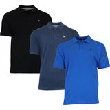 Donnay - Noah - Sportpolo - Zwart/Navy/Actief Blauw - 3-Pack