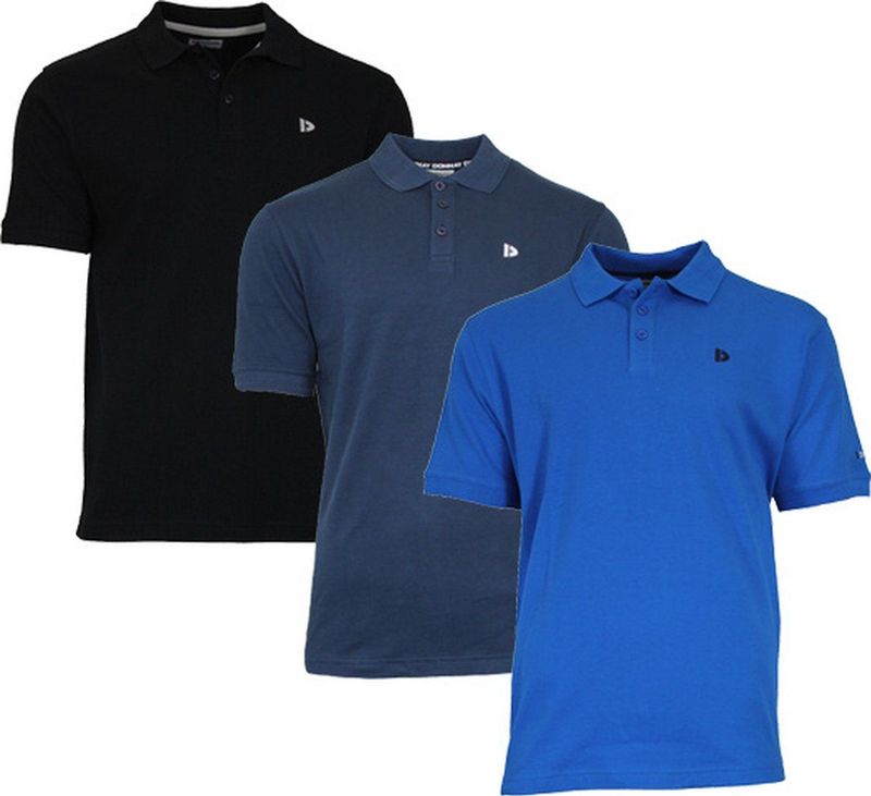 Donnay - Noah - Sportpolo - Zwart/Navy/Actief Blauw - 3-Pack