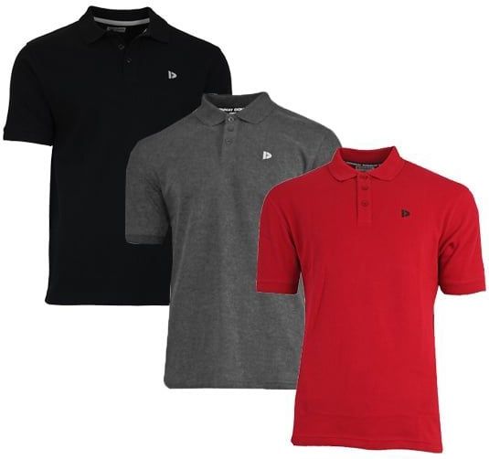 3-Pack Donnay - Polo (Noah) - Sportpolo - Heren - Black/Charcoal/Berry-red (415) - maat S