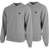 Donnay - Dean - Fleece Sweater - Silver-marl - 2-Pack