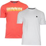 2-Pack Donnay T-shirts (599009 599008) - Heren - Peach Coral White