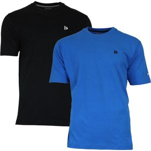 Donnay - Vince - T-shirt - Zwart/Actief Blauw - 2-Pack - Heren