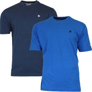 Donnay Donnay Heren - 2-Pack - T-Shirt Vince - Navy & Cobaltblauw