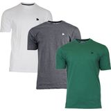 3-Pack Donnay T-shirt (599008) - Sportshirt - Heren - White Charcoal marl Forest Green
