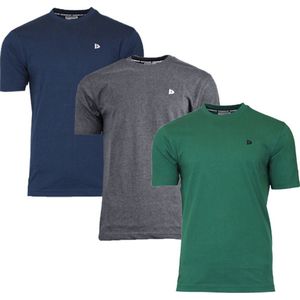 3-Pack Donnay T-shirt (599008) - Sportshirt - Heren - Navy Charcoal marl Forest Green
