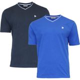 2-Pack Donnay T-shirt - sportshirt - V-Hals shirt - Heren - Navy Royal-blue
