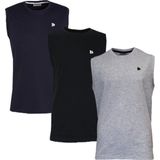 Donnay - Stan - Sportshirt - Navy/Black/Grey marl - 3-Pack