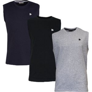 Donnay - Stan - Sportshirt - Navy/Black/Grey marl - 3-Pack