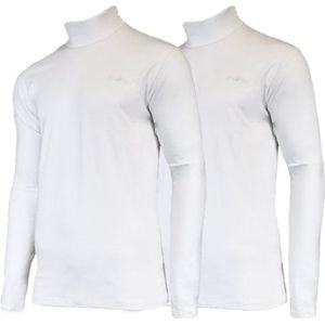 Campri Campri Heren - 2-Pack - Skipully - shirt met col - Wit