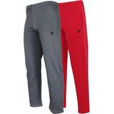 Donnay - Joggingbroek Wess - Charcoal-marl/Berry Red - 2-Pack - Heren