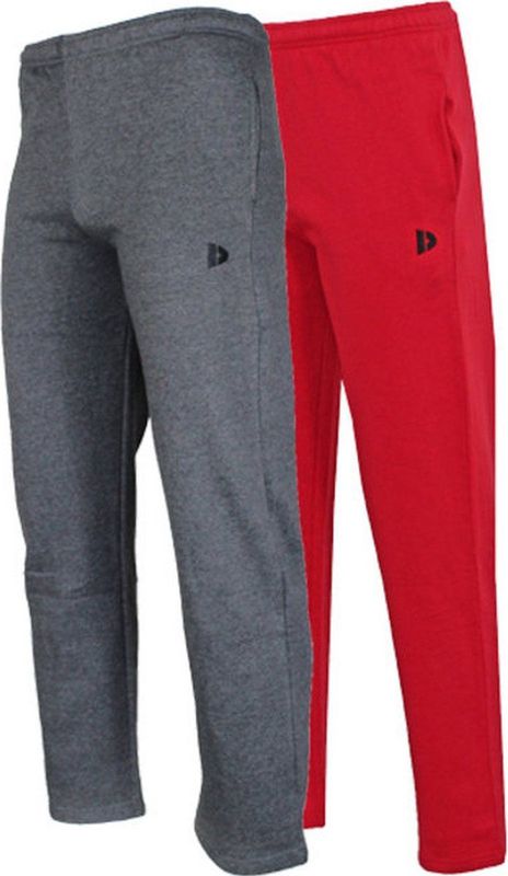 Donnay - Joggingbroek Wess - Charcoal-marl/Berry Red - 2-Pack - Heren