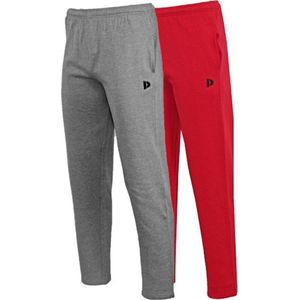 2-Pack Donnay - Joggingbroek rechte pijp (Wess) - Sportbroek - Heren - Silver-marl/Berry Red (489)